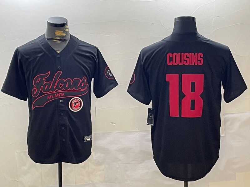 Men Atlanta Falcons 18 Cousins Black Joint Name 2024 Nike Limited NFL Jersey style 3